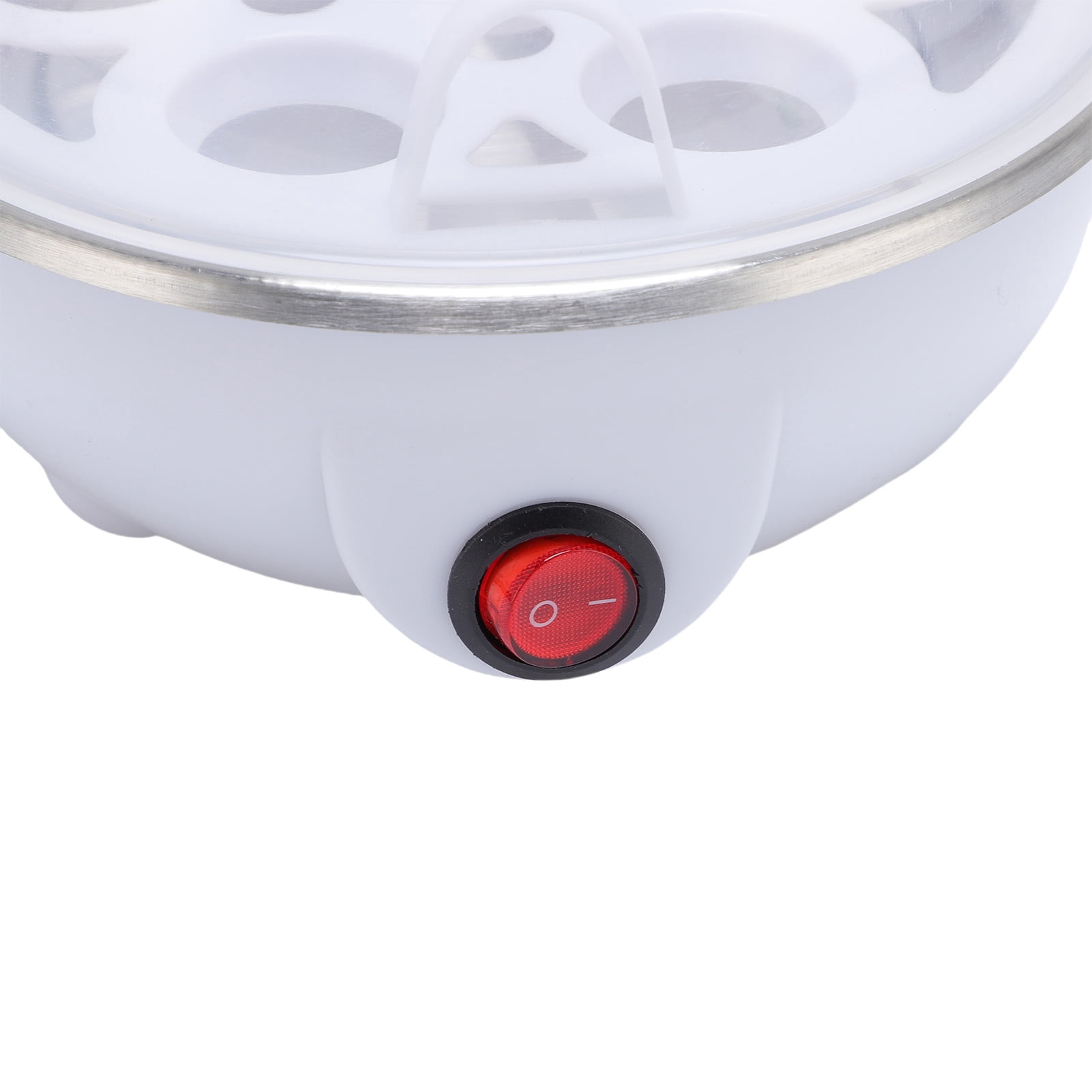 Rupoun Portable Rapid Egg Boiler, 7 Capacity Automatic Egg Steamer, 350W Electric Egg Cooking Machine for Healthy Snacks, White - 6.3 inches / 16 cm