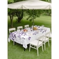 thumbnail image 4 of Outdoor Tablecloths with Umbrella Hole & Zipper, Purple Leaves 60 x102 Inch Rectangle Tablecloths, Summer Botanical Waterproof Table Cloth, Patio/Pool/Picnic Table Covers, 4 of 8