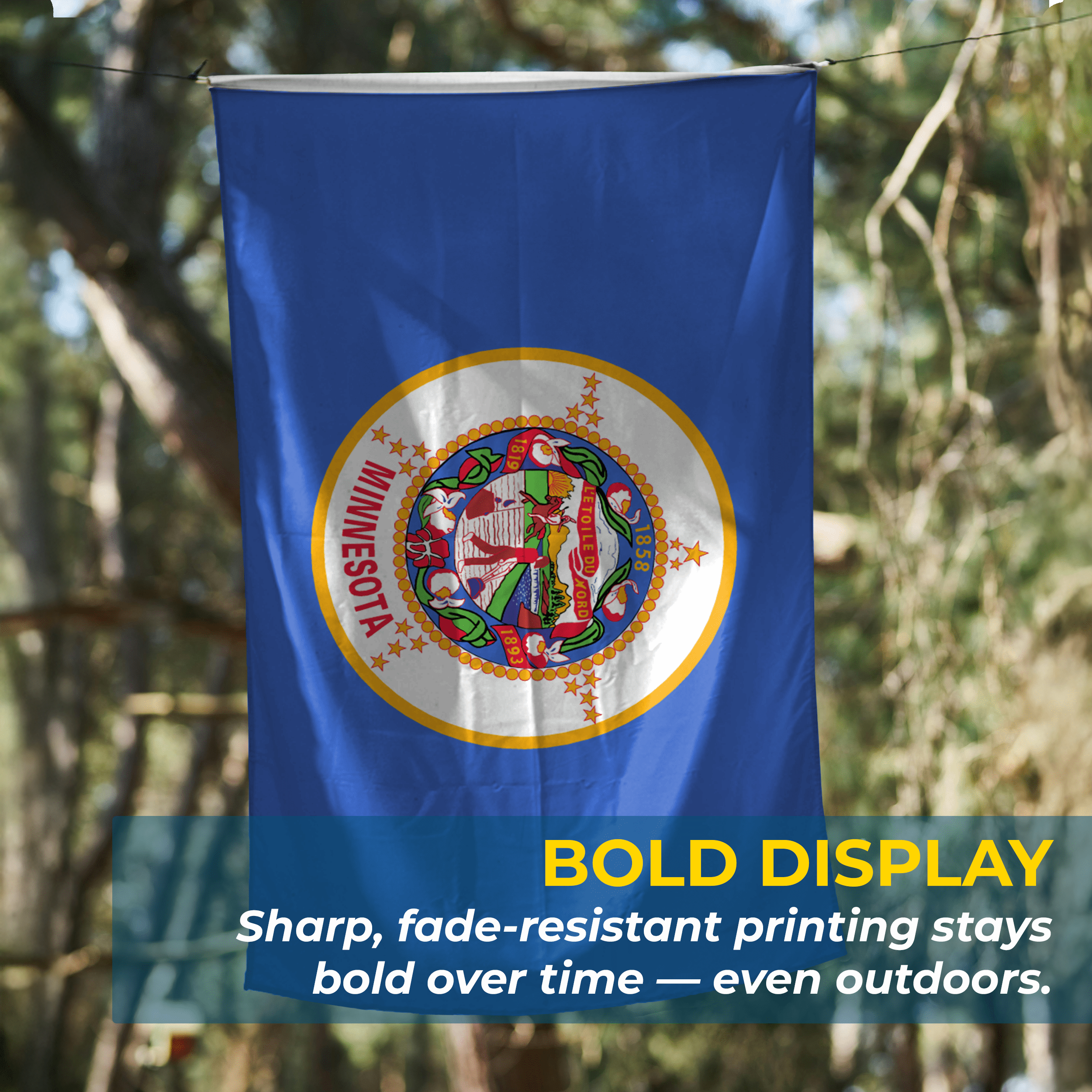 AGAS Minnesota State Flag 3x5 Ft – 200D Nylon Fade-Resistant with Brass Grommets & Stitched Edges.