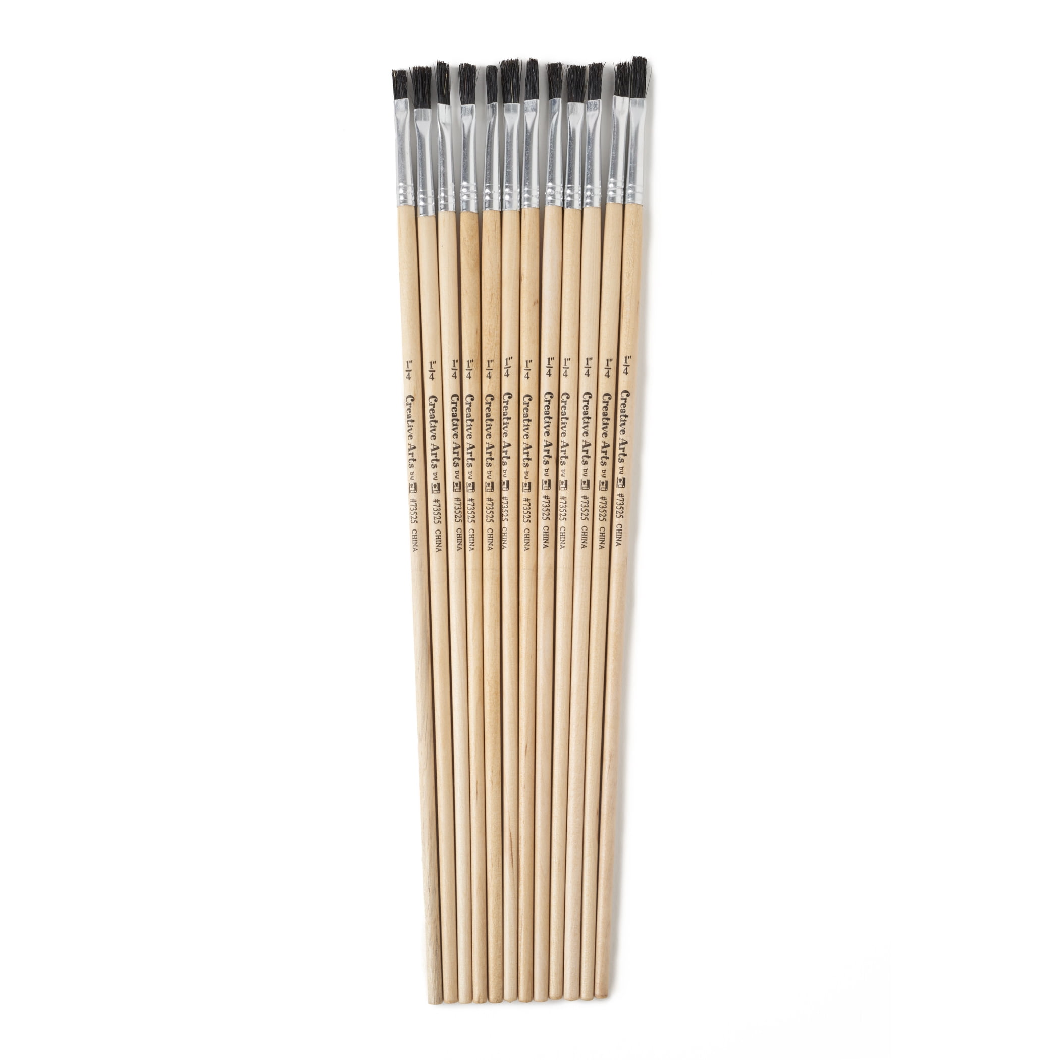 Charles Leonard Flat Tip Easel Paint Brushes, 1/4", 12 Per Set, 6 Sets