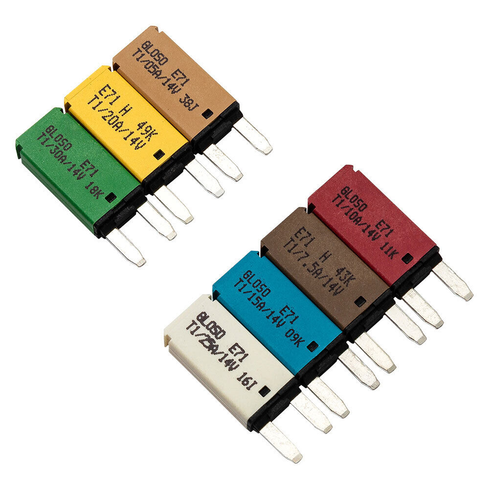 FXC 30A Mini ATM Manual Reset Circuit Breaker (5-Pack) For Car, Boat, Truck - 12V-24V DC