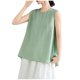thumbnail image 3 of TaTaai Women Casual Pullover Tank Top Solid Color Crew Neck Loose Sleeveless Irregular Split Back Breathable Machine Washable No Fading Versatile Daily Wear Top Gift, 3 of 8