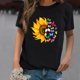 thumbnail image 3 of Gibobby Playera de Verano para Mujer Women Sleeve Casual Loose Tops Printing Short Blouse Tee Shirts Tunic Women's Blouse(Negro,M), 3 of 4