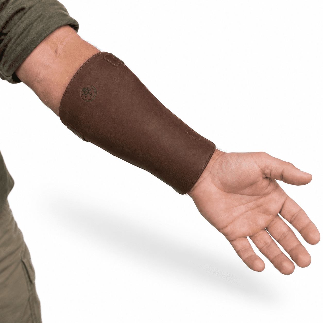 Full Grain Leather Archery Arm Guard Handmade Adjustable Forearm Protector for Practice