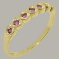 thumbnail image 2 of LBG British Made 10k Yellow Gold Natural Pink Tourmaline Womens Anniversary Ring - 33 size options - Size 6.75, 2 of 9