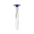 thumbnail image 3 of ANGARA Natural 0.7 Ct. Amethyst with Diamond Infinity Ring in 14K White Gold for Women (Ring Size: 11.5), 3 of 10