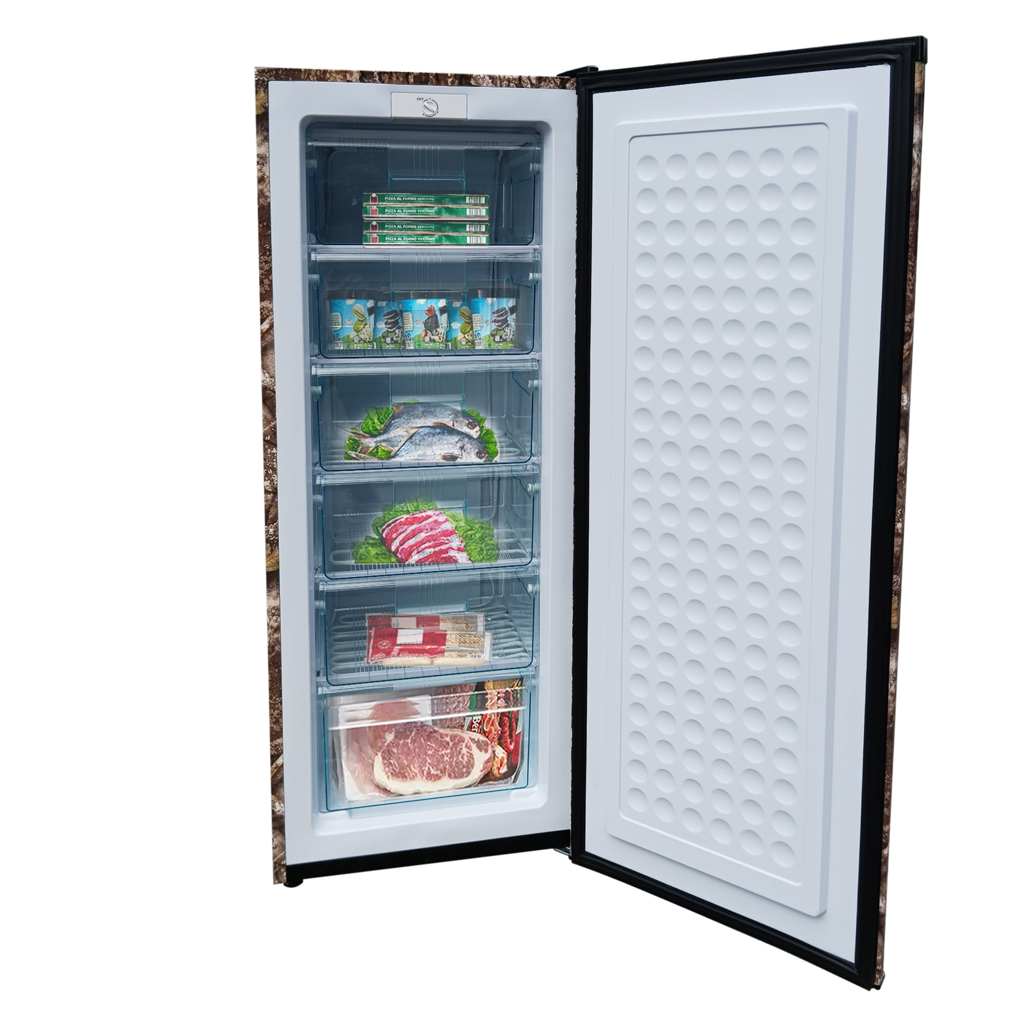 Realtree 7 Cu Ft Upright Freezer, Camouflage – Manual Defrost Freezer for Garage, Hunting, Outdoor Storage, Game Meat Storage