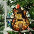 thumbnail image 2 of Guitar #1: Ornament Style Wall or Window Hanging, 2025, Holiday Decoration, Seasonal Keepsake Gift, Unique Collectible, Window Hanging, Home Decor 2025, Festive Home Accent,, 2 of 5