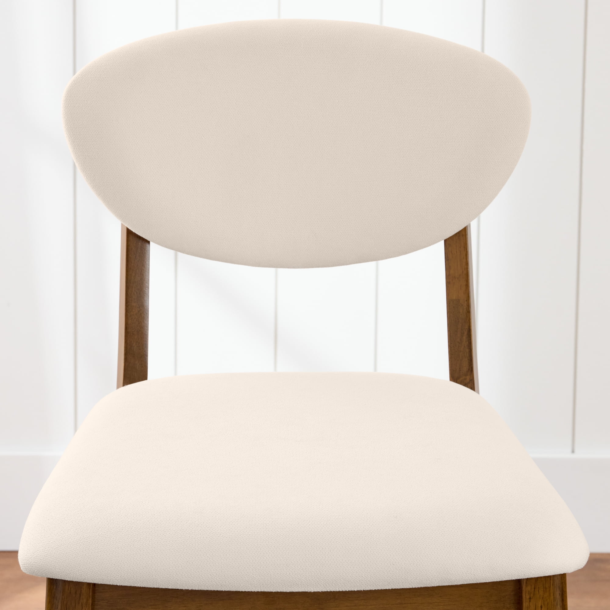 Best Choice Products Set of 2 Counter-Height Bar Stools, Armless W/Upholstered Seat Cushion & Backrest - Walnut/Cream