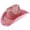 Pink, variant on Ladies Western Cowboy Hat with Silver Edge and Lighted Brim for Fashionable Women Festival Accessory Eye-Catching Headwear Silver