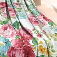 thumbnail image 3 of Pioneer Flower Floral Print Pattern Blanket,Comfortable Soft Flannel Throw Blanket,All Season,Warm Lightweight Blankets for Sofa Bed Couch Living Room Chair,40"x50", 3 of 4