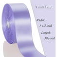 thumbnail image 3 of 50 Yards 1 1/2 Inch Violet Tulip Satin Ribbon, Single Face Polyester Solid Color Craft Fabric Ribbon for Handmade Roses, Gift Wrapping, Bouquets, Wedding, Christmas, and Party Decoration, 3 of 11