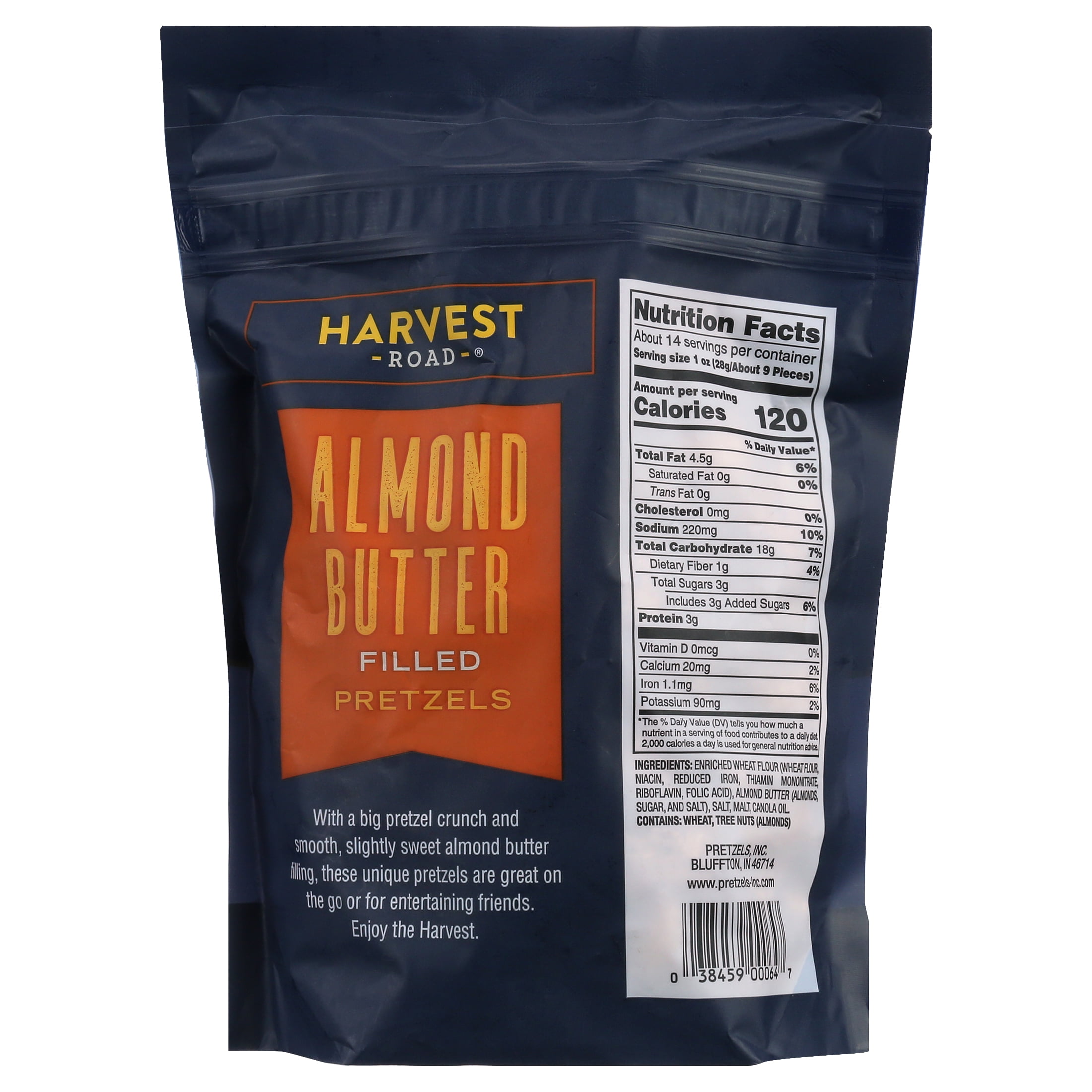 Harvest Road Non-GMO Almond Butter Filled Pretzels with Crunchy Shell