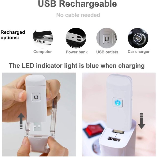 Lámpara de lectura USB Luces de lectura LED recargables con lámpara de lectura para leer en la cama Abrazadera 3 niveles de brillo Mini lámpara de clip plegable ajustable Ba