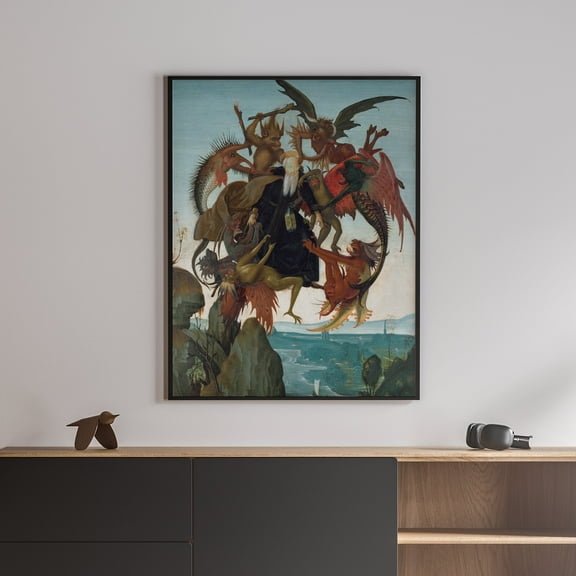 The Torment of Saint Anthony - c. 1487–1488 | Michelangelo Buonarroti | Premium Fine Art Print | 16th Century Italian | High Renaissance | Portrait | Architecture
