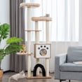 thumbnail image 4 of Gymax Cat Tree Cat Tower Cat Condo w/Platform Scratching Posts for Indoor Cats Beige, 4 of 9