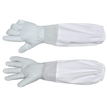 

WINOMO 1 Pair Beekeeping Gloves Premium Goatskin Leather Beekeeper s Glove Long Protective Gloves Size XL (White)