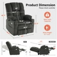 thumbnail image 3 of MCombo Large Triple Motor Power Lift Recliner for Big and Tall Elderly, Fabric, Grey, 3 of 10