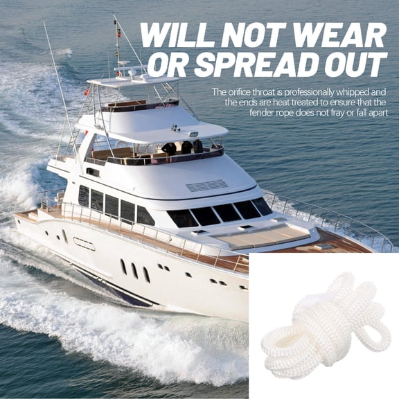 OUNONA Boat Fending Rope White PP Fiber Strong Marine Rope for Ship Protection and Adjustment