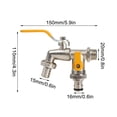 thumbnail image 2 of Elainilye Alloy Gardening Faucet with One Inlet Two Outlets, Outdoor Water Spigot for Hose Connections, Dual Port Garden Faucet for Yard Watering, Lawn Maintenance, and Outdoor Utility Tasks, 2 of 5