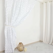 BalsaCircle 8x8 feet White Satin Curtain Rosette Wedding Photography Backdrop Panel Party Events Home Supplies