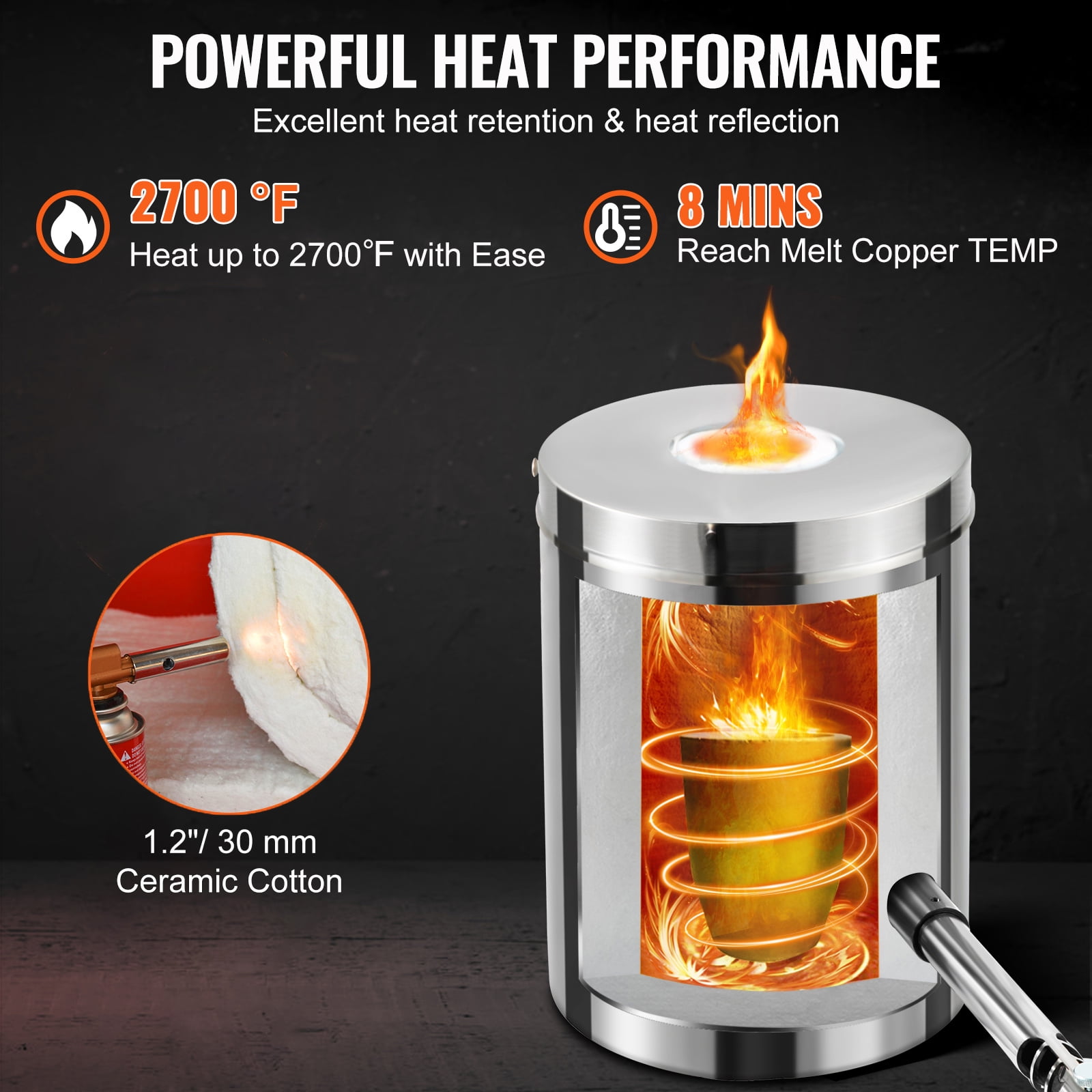 BENTISM 2700℉ Stainless Steel Propane Smelting Furnaces