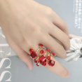 thumbnail image 4 of Big CZ Crystal Statement Wedding Ring for Women Birthstone Cubic Zirconia Balls Fashion Spring Gemstone Open Band Wrap Birthday Valentine's Day Cocktail Party Rings Dainty Jewelry Gifts, 4 of 6