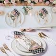 thumbnail image 3 of Easter Bunny Eggs Cloth Napkins, Spring Flowers Rabbits Farmhouse Buffalo Plaid Washable and Reusable Dinner Napkins Set of 6, Table Napkin for Kitchen Party Birthday Wedding Hotel 20"x20", 3 of 9