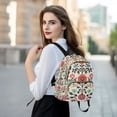 thumbnail image 6 of FORMRS Mini Backpack Purse for Women Travel Daypack Casual Shoulder Bag, Beige Red Floral, 6 of 7
