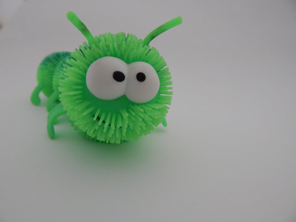 green worm toy