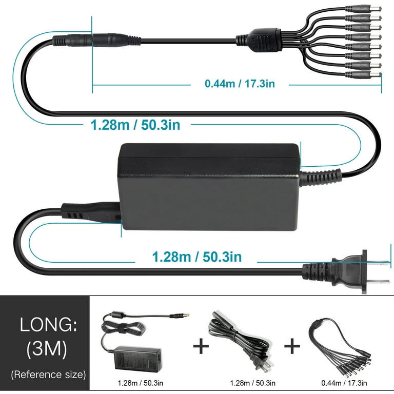 12V 5A AC Adapter Charger Power Supply for Security Camera CCTV DVR  Surveillance System 