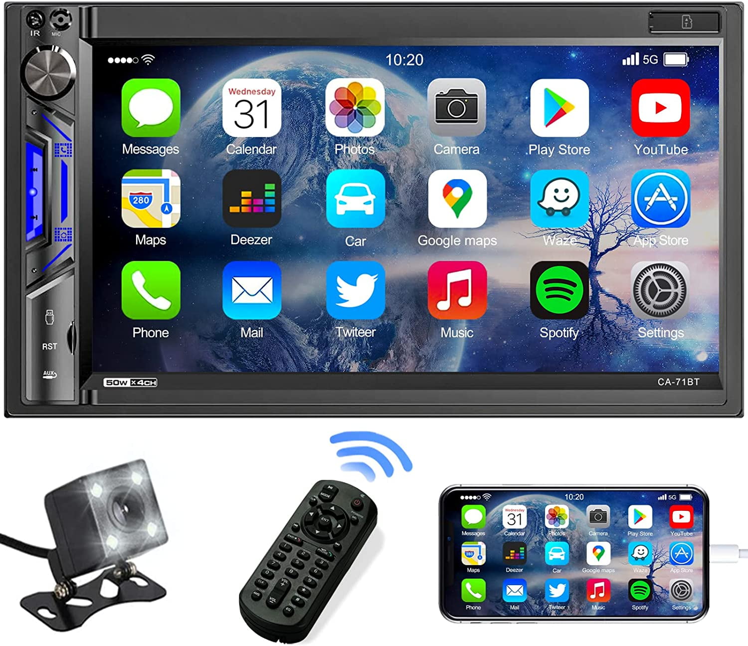 Double Din Car Stereo Receiver: 7 Inch HD Touchscreen Car Audio with
