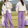thumbnail image 3 of Coerni Big Boys Girls 2 Pcs Sweatsuit Stand Collar Zip Up Jacket and Wide Leg Pants Set Casual Sporty Matching Tracksuit Outfit Fall, 3 of 5