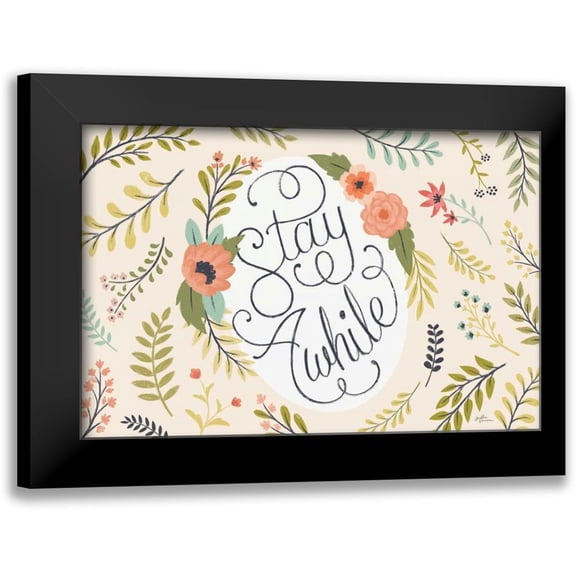 Penner, Janelle 14x11 Black Modern Framed Museum Art Print Titled - Retro Garden I