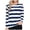 Blue, variant on Women's Wide Striped Shirt Long Sleeve Loose Basic Boat Neck Tops,Black,XL