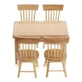 thumbnail image 1 of 5pcs 1/12 mini house Miniature Dining Table Chair Wooden Furniture Set (Wood Color), 1 of 7