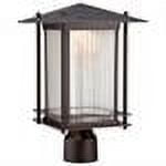Hadley 1-Light Burnished Bronze Cast Aluminum Line Voltage Hardwired Outdoor Wet-Rated Post Light with Integrated LED