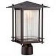 thumbnail image 2 of Hadley 1-Light Burnished Bronze Cast Aluminum Line Voltage Hardwired Outdoor Wet-Rated Post Light with Integrated LED, 2 of 2