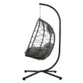 thumbnail image 6 of Outdoor Swing Chair With Stand, Wicker Hanging Egg Chair For Bedroom, Living Room, Balcony, 3 Color, 6 of 12