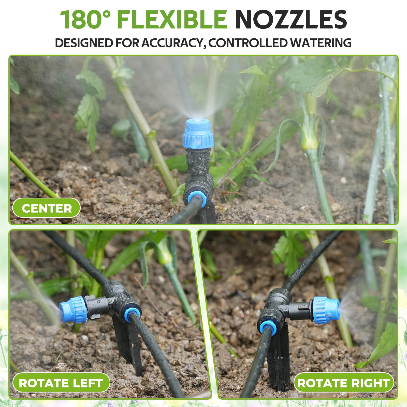 59ft Greenhouse Misting Drip Irrigation Kit With Water Timer  Quick Connector Design Garden Watering System Automatic Tubing Nozzles For Hanging Plants Raised Bed