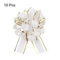 thumbnail image 3 of 10 piezas de lazo grande de 4 pulgadas con borde dorado, cintas de organza para envolver regalos de coche para Navidad, blanco, 3 of 6