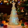 thumbnail image 5 of Mini Desktop Christmas Tree 4 Inches Tall with Warm White LED Lights – Battery Operated Tabletop Holiday Decor for Office Home Dorm Room Christmas Village Stocking Stuffer Gift, 5 of 6