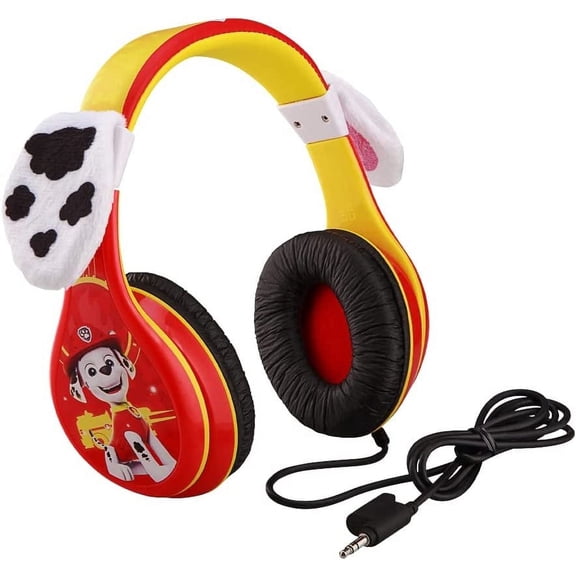 eKids Paw Patrol Marshall Headphones with Volume Limiter, Wired Headphones for Kids