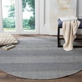 thumbnail image 1 of Safavieh Montauk Collection MTK330B Handmade Tassel Cotton Area Rug, 4' x 4' Round, Ivory / Navy, 1 of 3