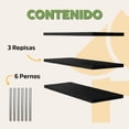 thumbnail image 2 of Repisas Flotantes Modernas Minimalistas | Set de 3 o 6 Piezas | Tamaños: 30x15, 50x15 y 80x20 cm | Decorativas Multiusos para Hogar y Oficina (Negro, 30 cm x 15 cm, 3), 2 of 5
