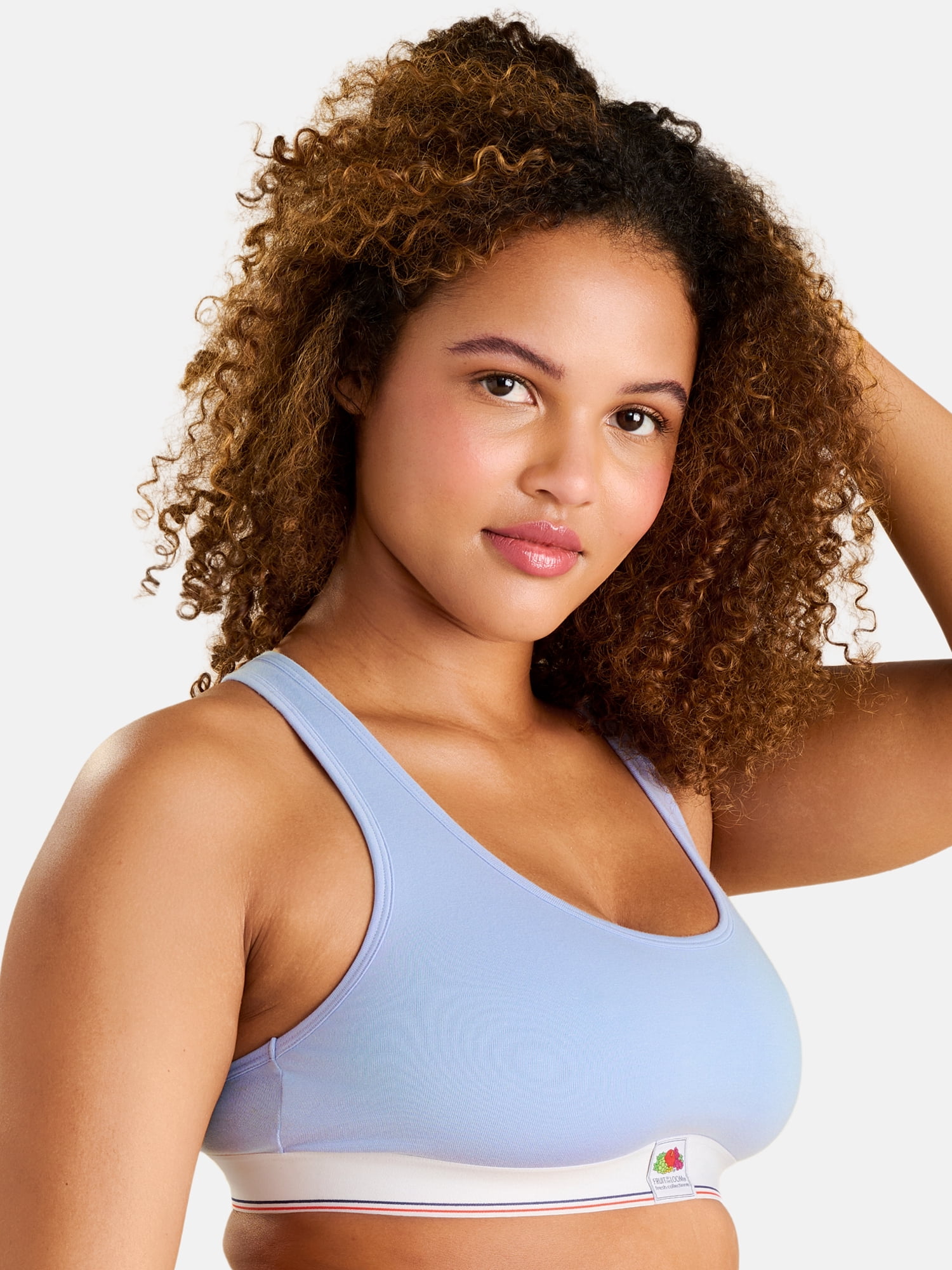 Fresh by Fruit of the Loom Women's 2-Pack Cotton Racerback Scoop Bralette, Size XS-XXL