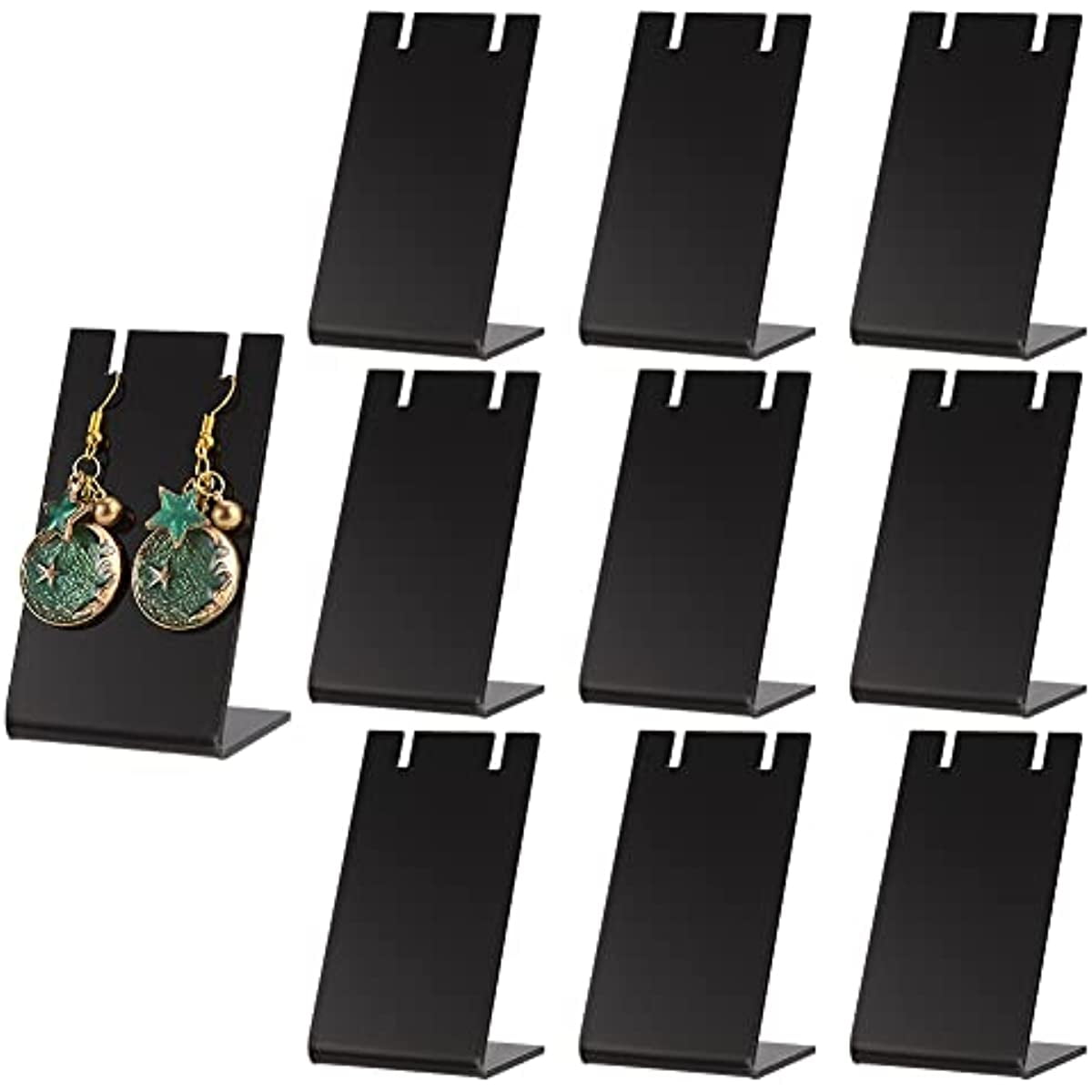 10pcs Acrylic Earring Holder Black Earring Display Stands Lshape Ear