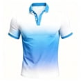 thumbnail image 4 of CAIVO Mens Polo Shirts Short Sleeve Casual Style For Everyday Wear Breathable Performance Knit Tops Classic Collar Modern Gradient Lapel Golf For Vacation , XXL, 4 of 4