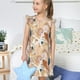thumbnail image 4 of Fotbe Tropical Beach Sea Shell Vestido de Dormir para Niñas de 3 a 10 Años, Mangas Cortas, Estilo Princesa, Pijama Camisón con Mangas Voladas-Small, 4 of 6
