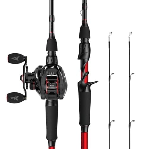 KastKing Casting Fishing Rod and Reel Combo, Cast:-Left 7'0''- Mh (2 Pcs Extra Tips) IM6 Graphite-Royale Legend II